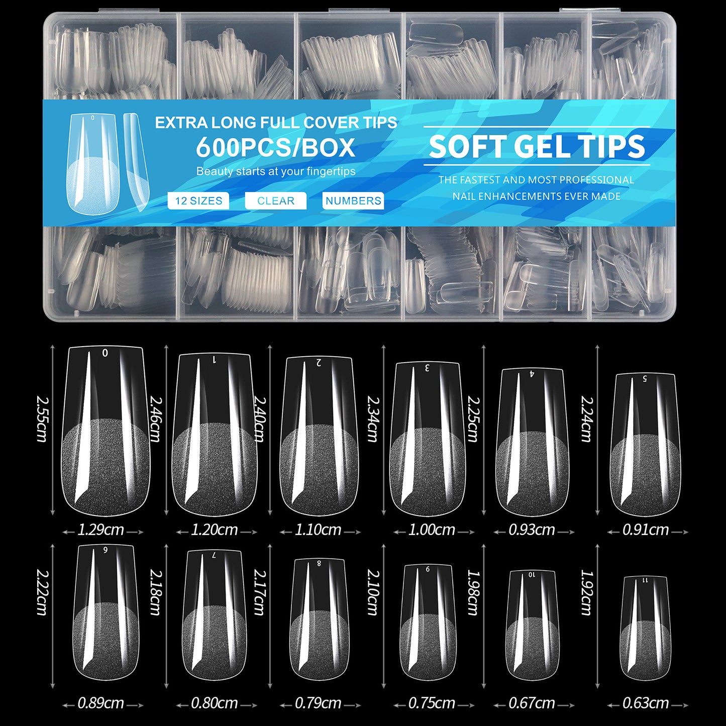 600PCS Nail Tips (6 different shapes)