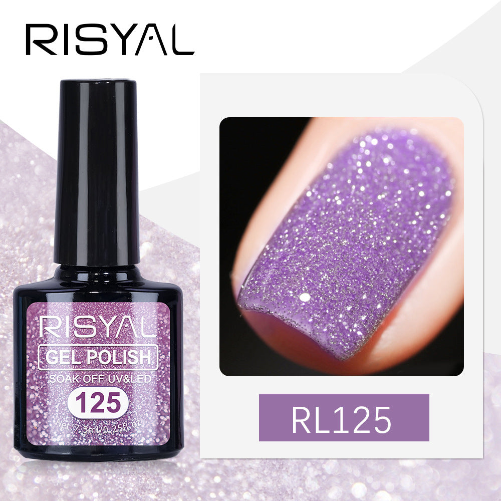 7.3ml Diamond Gel Nail Polish with 12 Different Color, Reflective Glitter Gel Polish, Sparkly Shiny Gel Nail Art Varnish Manicure Kit, Soak Off LED Lamp