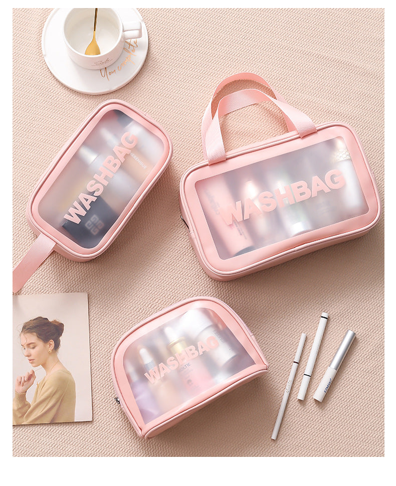 Classic Cosmetic Bags (3 different colors), PU Leather Clear Makeup Bag Travel Makeup Bag