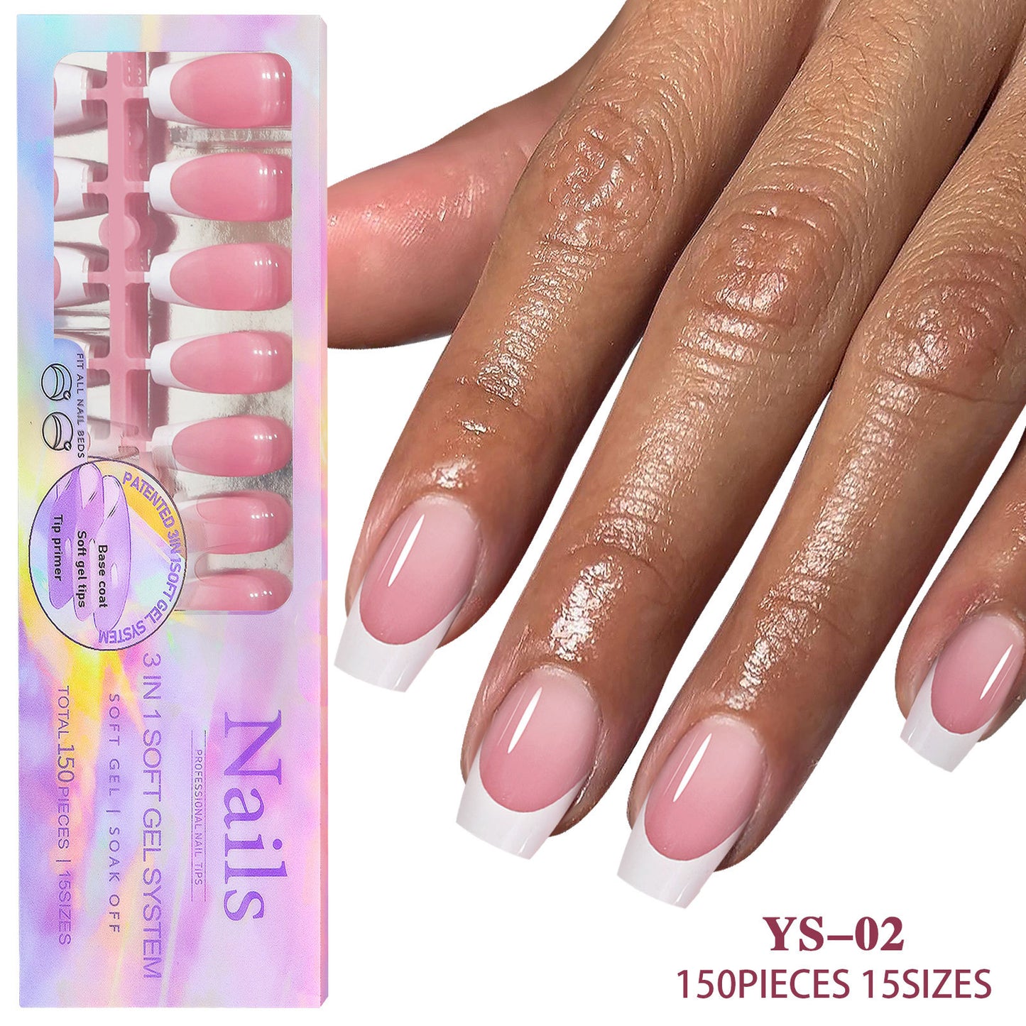 15 Different Nail Tips (150 PCS, 14 different sizes)