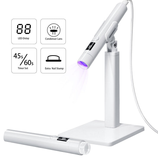UV Lamp for Gel Nails Rechargeable & Type-C with 360° Rotatable Stand