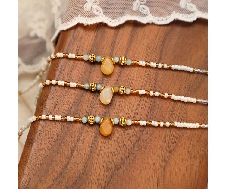 (Stainless)Eastern Enchantment Necklace: Miyuki Beads and Aventurine Harmony