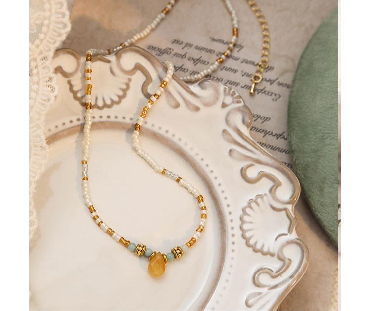 (Stainless)Eastern Enchantment Necklace: Miyuki Beads and Aventurine Harmony