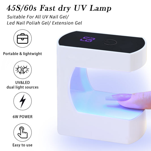 6W Mini UV Light for Nails, UV Nail Lamp, Nail Light for Gel Nails with 2 Timers for Fast Nail Extension, LED Nail Lamp, Portable USB Nail Dryer