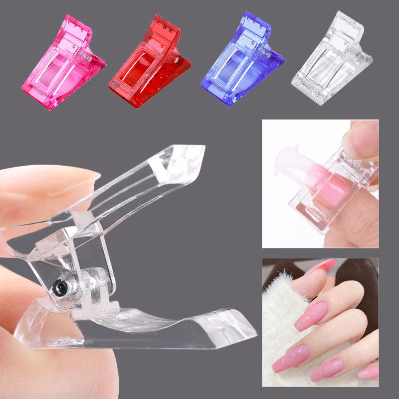 12Pcs Nail Tips Clip for Quick Building Polygel Nail Forms Nail Clips for Polygel Finger Nail Extension UV LED Builder Clamps Manicure Nail Art Tool