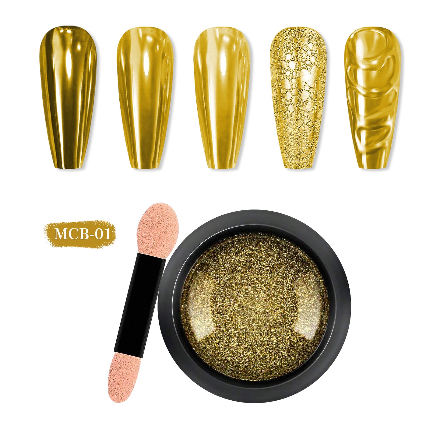 20 Jars Chrome Nail Powder with 20 Brushes Nail Art Glitter Decoration Metallic Mirror Effect