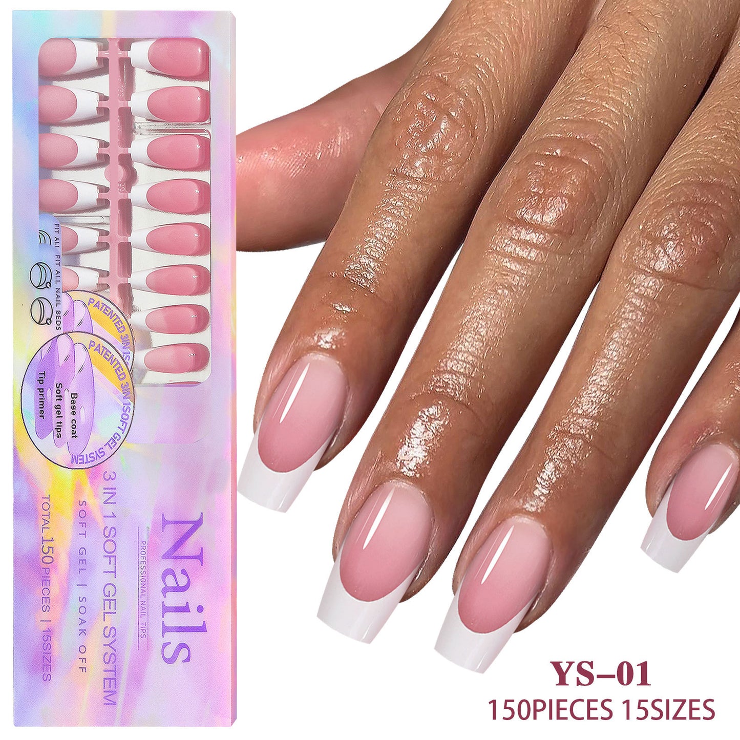 15 Different Nail Tips (150 PCS, 14 different sizes)