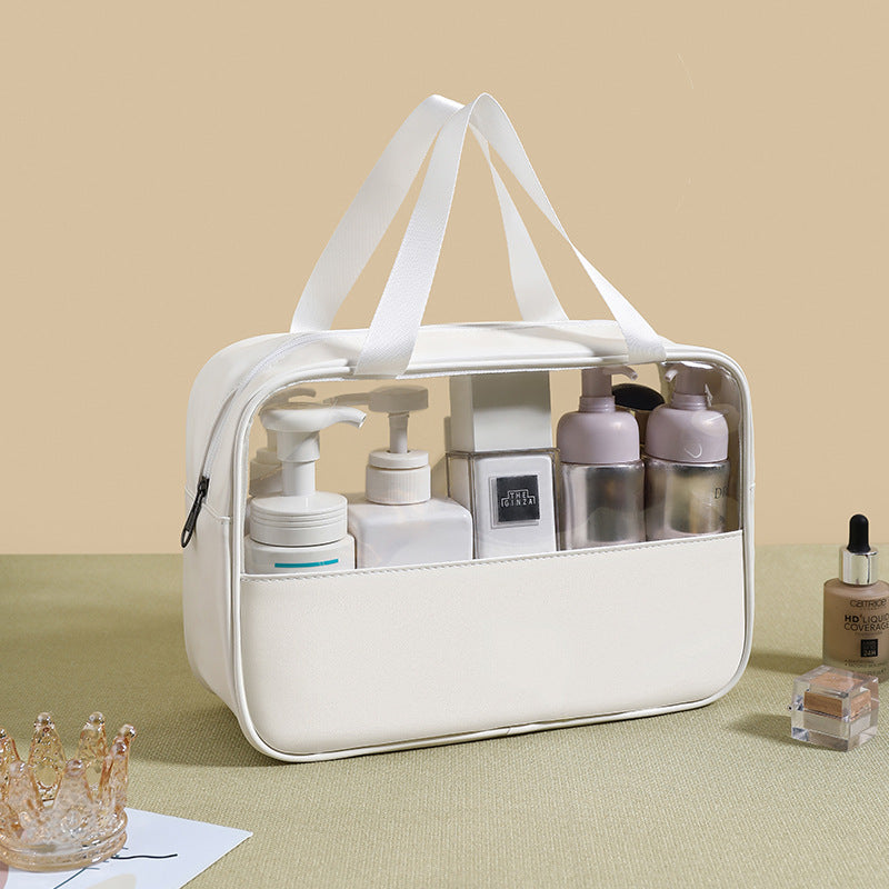 CLASSIC COSMETIC BAGS (Five different colors), PU Leather Clear Makeup Bag Travel Makeup Bag