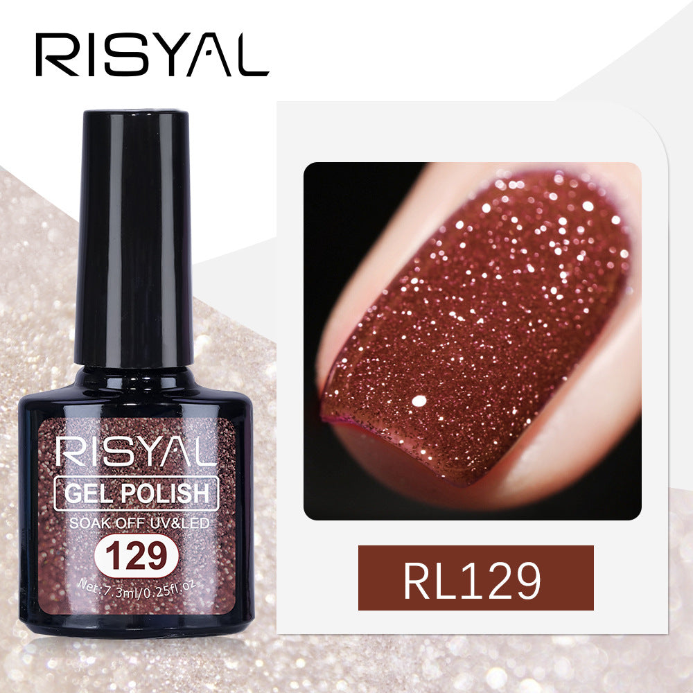 7.3ml Diamond Gel Nail Polish with 12 Different Color, Reflective Glitter Gel Polish, Sparkly Shiny Gel Nail Art Varnish Manicure Kit, Soak Off LED Lamp