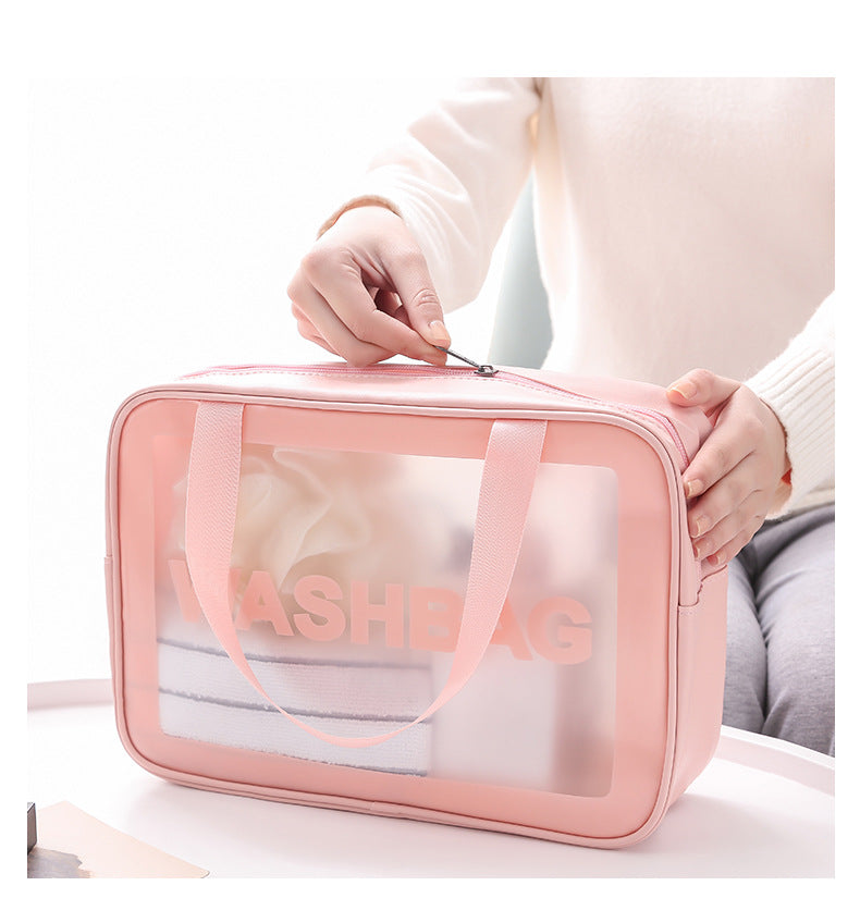 Classic Cosmetic Bags (3 different colors), PU Leather Clear Makeup Bag Travel Makeup Bag