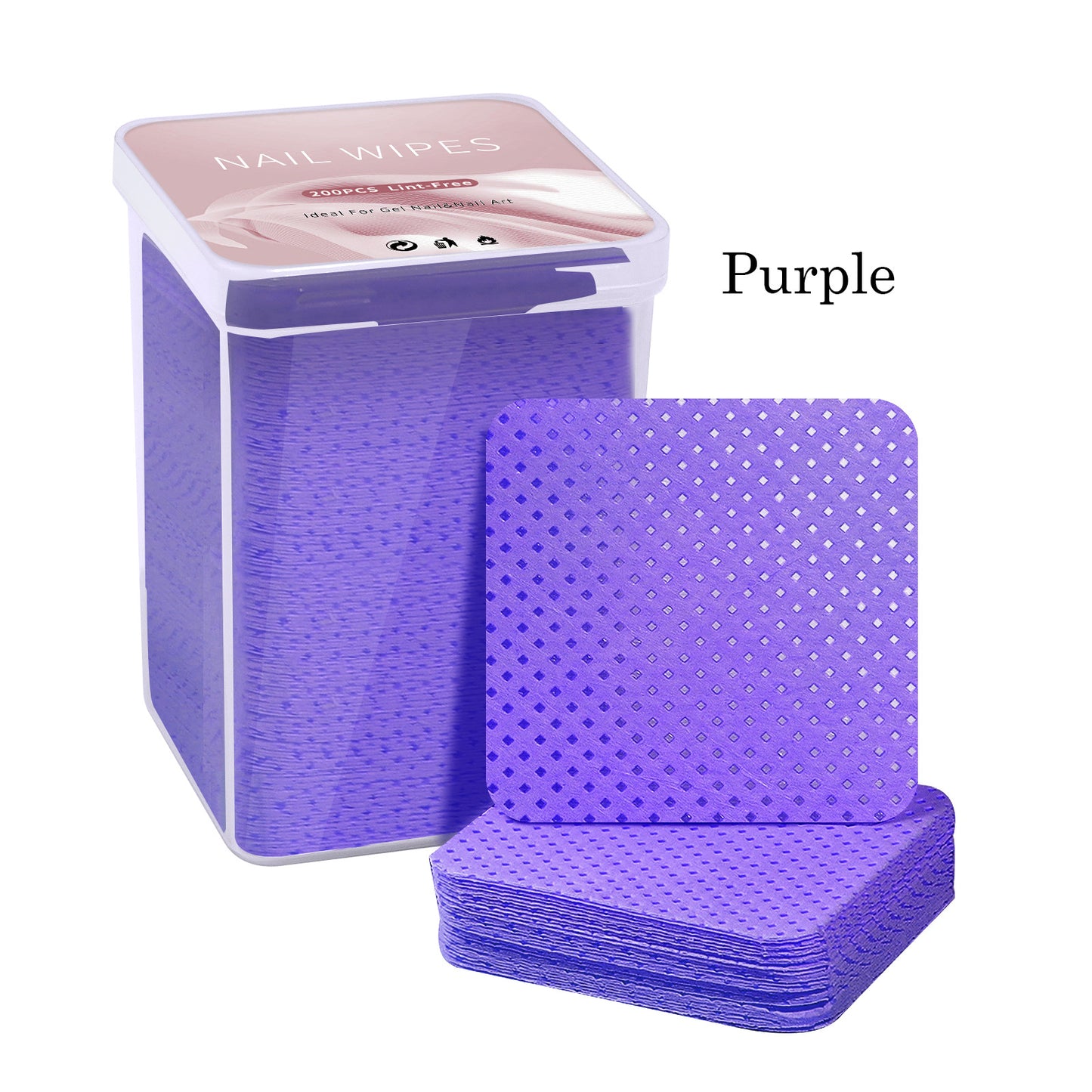 200PCS Lint Free Nail Wipes with Case Package- Non-Woven Soft Nail Polish Remover Pads