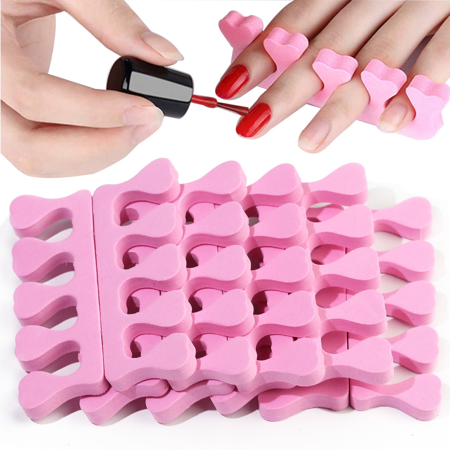 20pcs Soft Foam Sponge Toe Separators Finger Dividers Soft Sponge Finger Divider Spacer Nail Art Manicure Pedicure Tools