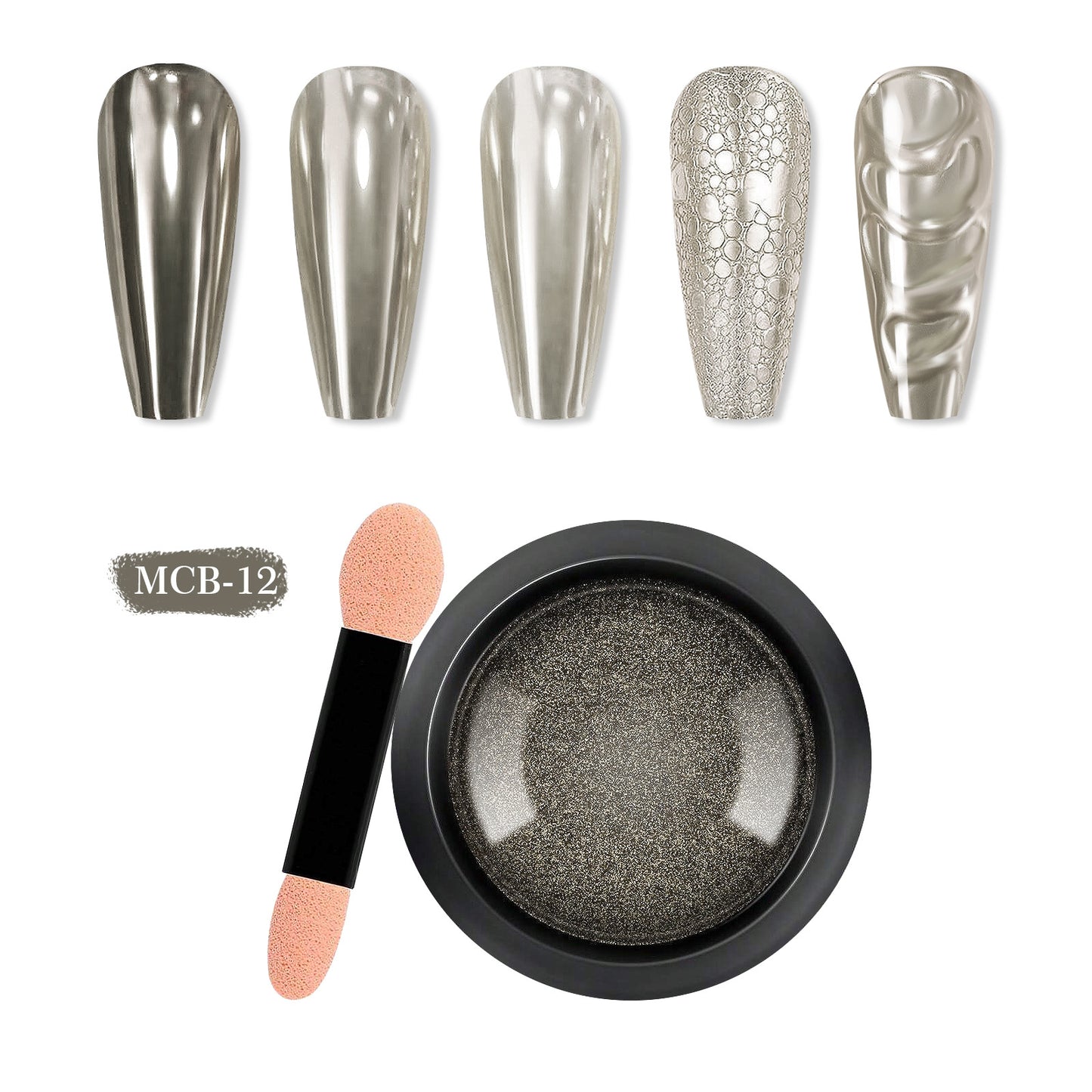 20 Jars Chrome Nail Powder with 20 Brushes Nail Art Glitter Decoration Metallic Mirror Effect