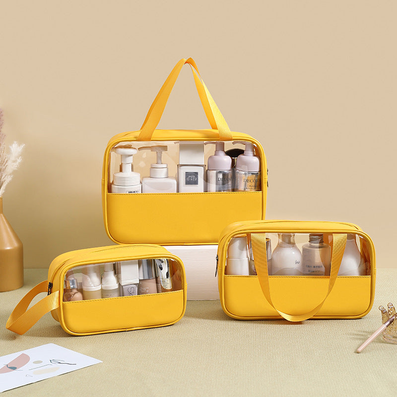 CLASSIC COSMETIC BAGS (Five different colors), PU Leather Clear Makeup Bag Travel Makeup Bag