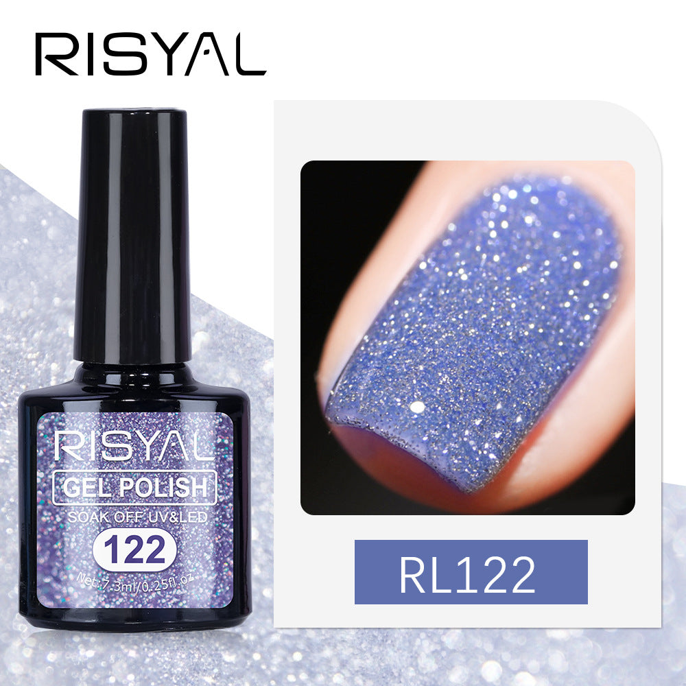 7.3ml Diamond Gel Nail Polish with 12 Different Color, Reflective Glitter Gel Polish, Sparkly Shiny Gel Nail Art Varnish Manicure Kit, Soak Off LED Lamp