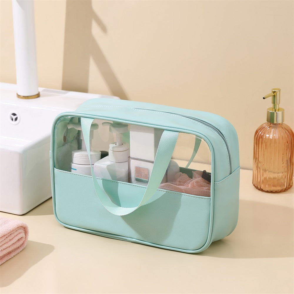 CLASSIC COSMETIC BAGS (Five different colors), PU Leather Clear Makeup Bag Travel Makeup Bag