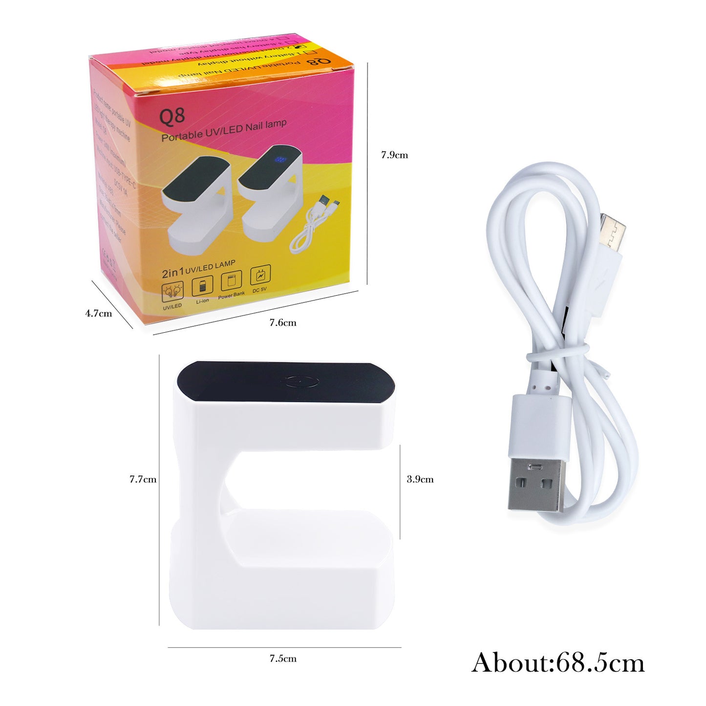 6W Mini UV Light for Nails, UV Nail Lamp, Nail Light for Gel Nails with 2 Timers for Fast Nail Extension, LED Nail Lamp, Portable USB Nail Dryer