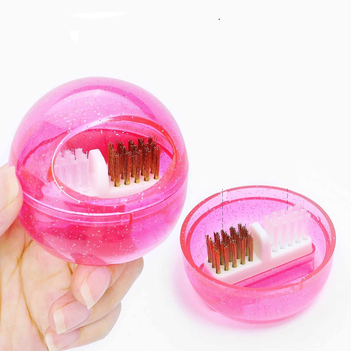 Nail Drill Bits Cuticle Cleaning Tool with Steel & Nylon Wire Brush, Cleaner Case, Clear Protect Cover, Suitable for Carbide Nail Drill Bits/Ceramic Nail Drill Bits