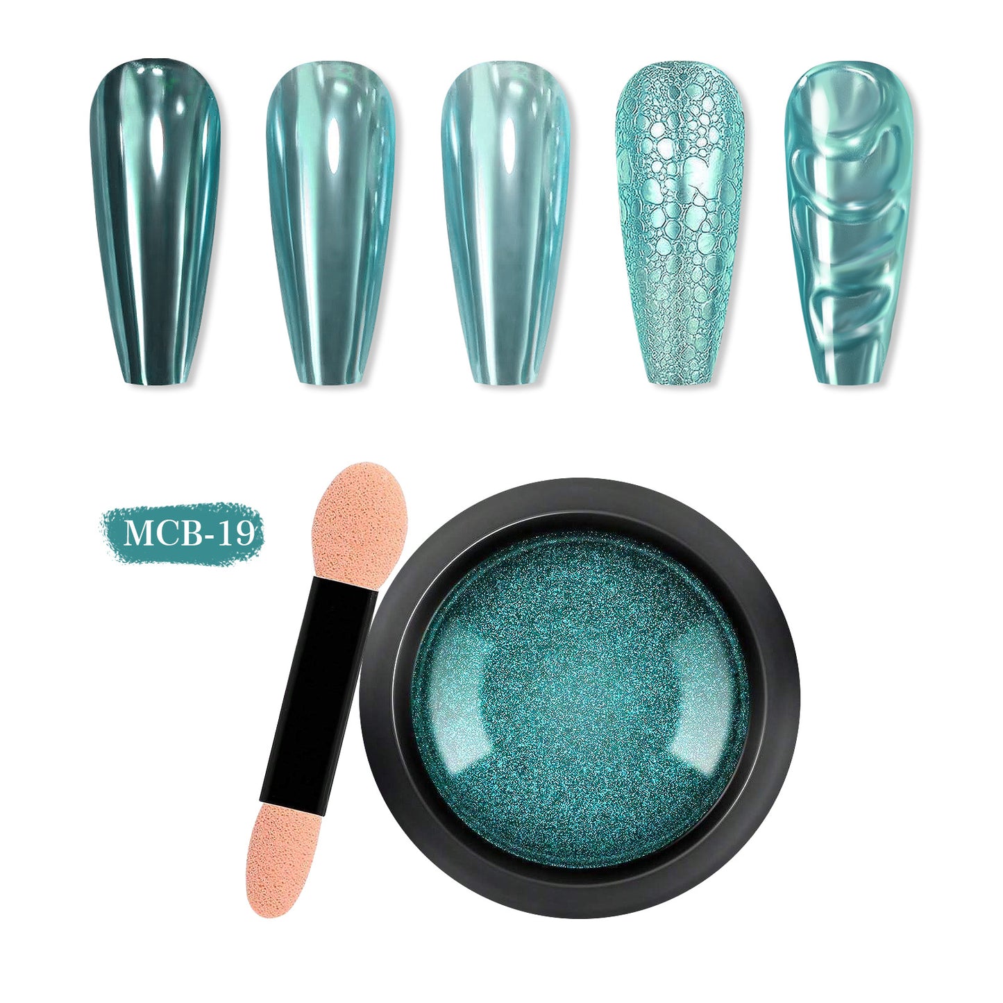 20 Jars Chrome Nail Powder with 20 Brushes Nail Art Glitter Decoration Metallic Mirror Effect