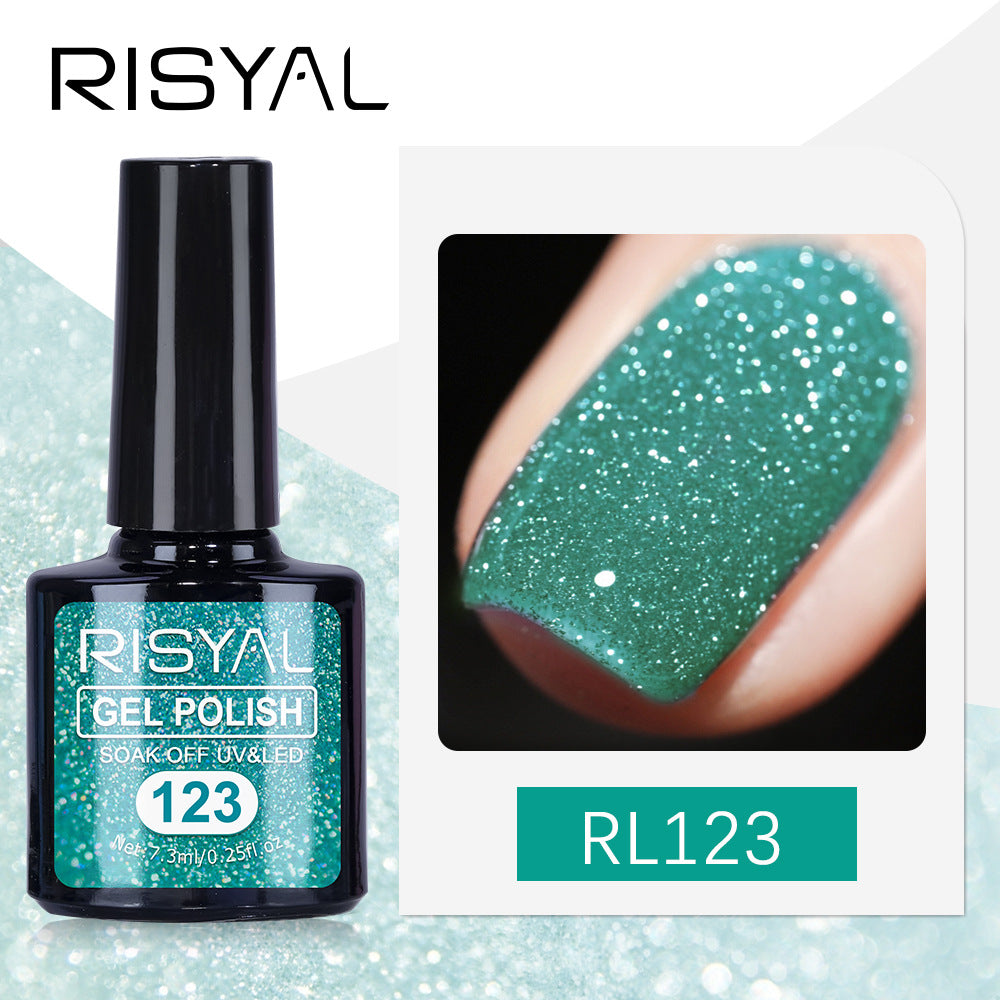 7.3ml Diamond Gel Nail Polish with 12 Different Color, Reflective Glitter Gel Polish, Sparkly Shiny Gel Nail Art Varnish Manicure Kit, Soak Off LED Lamp