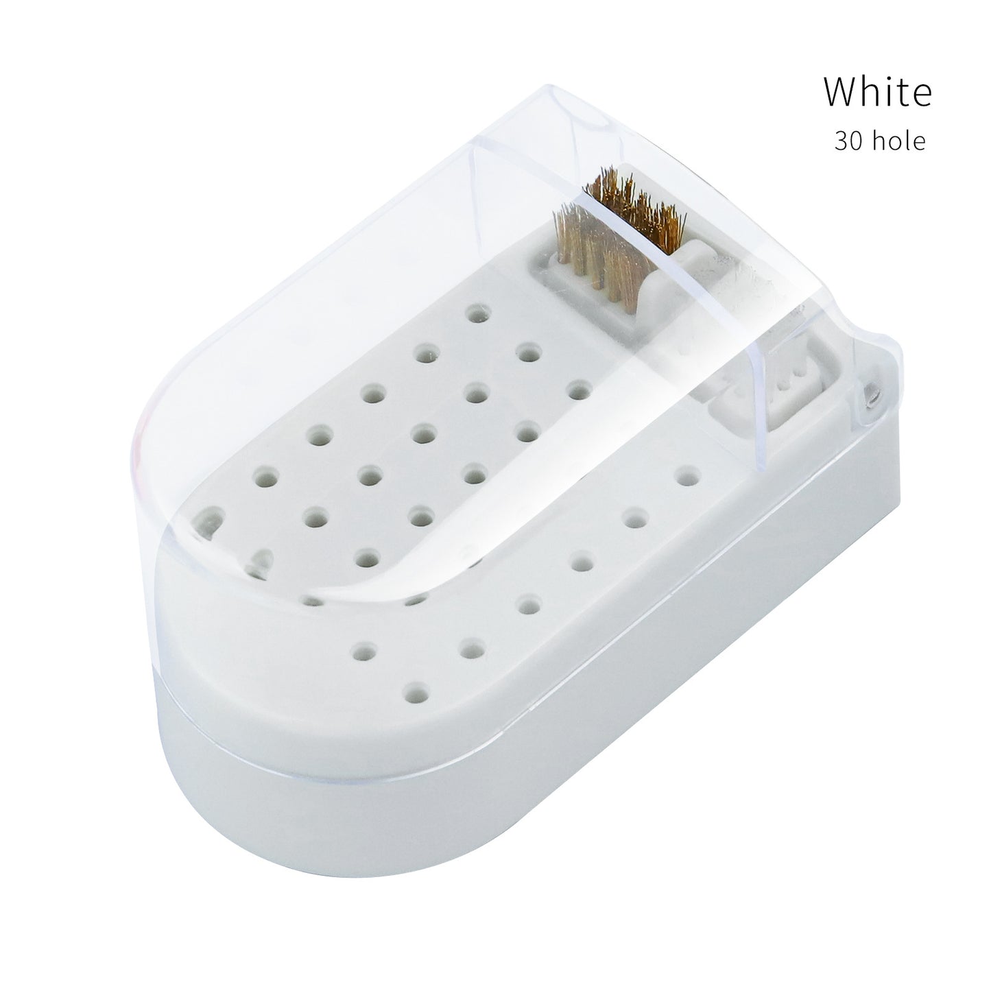 2 in 1 Nail Drill Bit Holder and Nail Drill Bits Cleaner Brush Case, 30 Holes Dust-proof Nail Bit Holder Organizer Display Storage Box, Nail Bit Cleaning