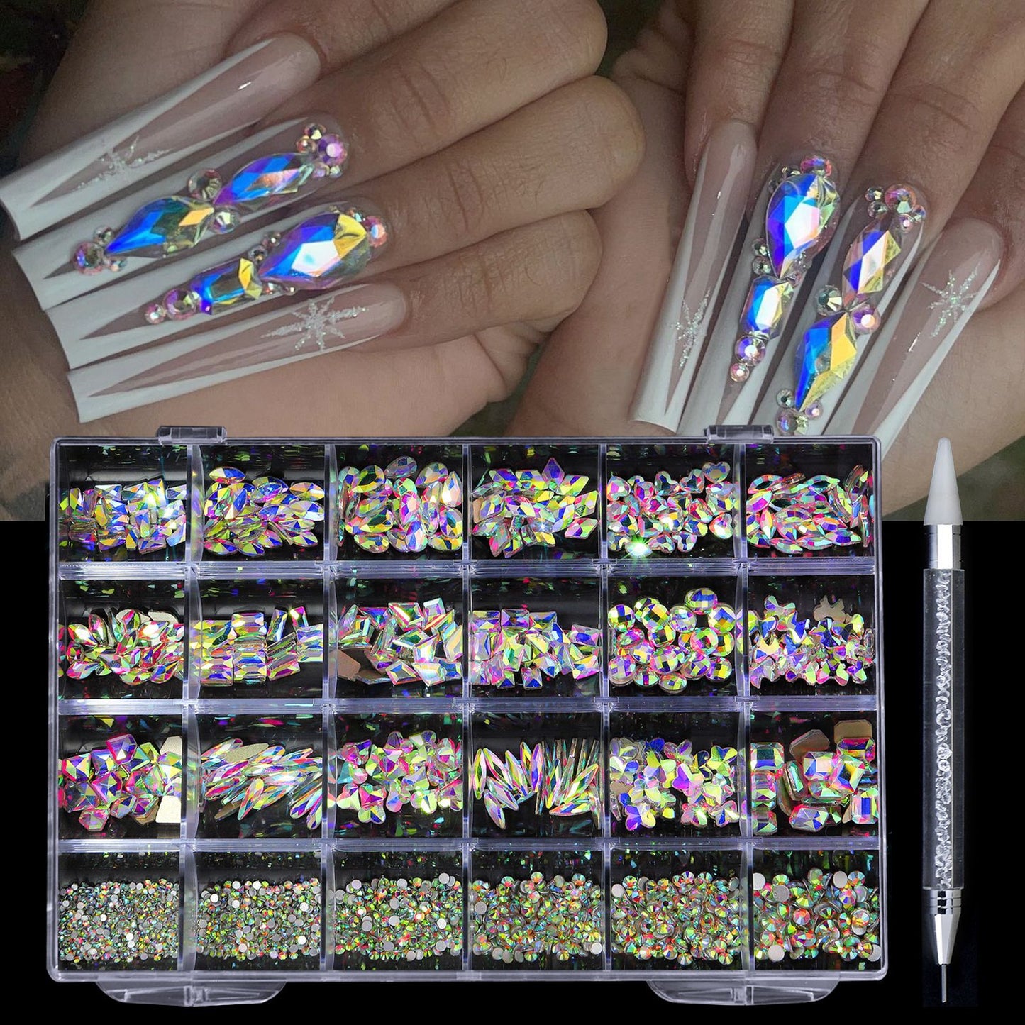 High Quality Bulk Multi-Size & Multi-Color Nail Art Rhinestones - Perfect for Professionals and DIY