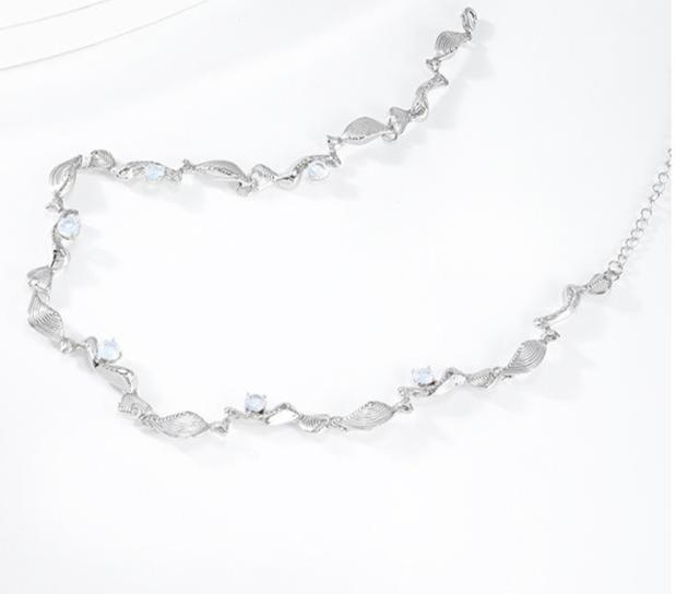 (Stainless)Whimsical Wave Charm Bracelet | Elegant Silver Craftsmanship