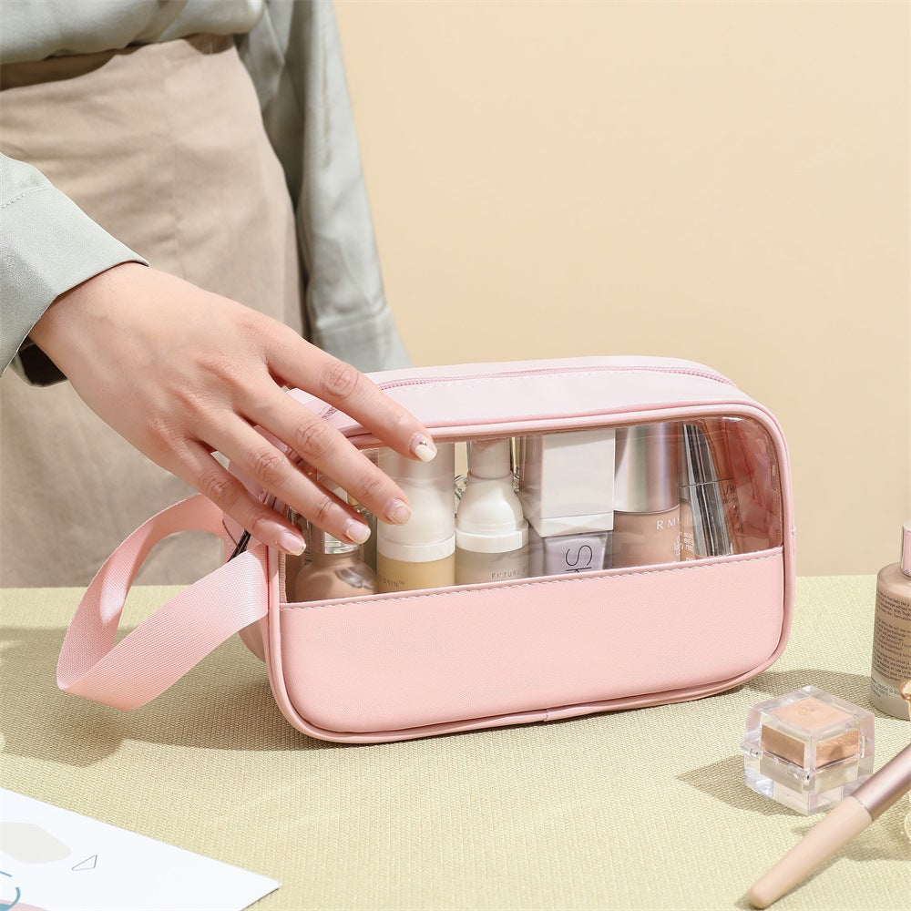 CLASSIC COSMETIC BAGS (Five different colors), PU Leather Clear Makeup Bag Travel Makeup Bag