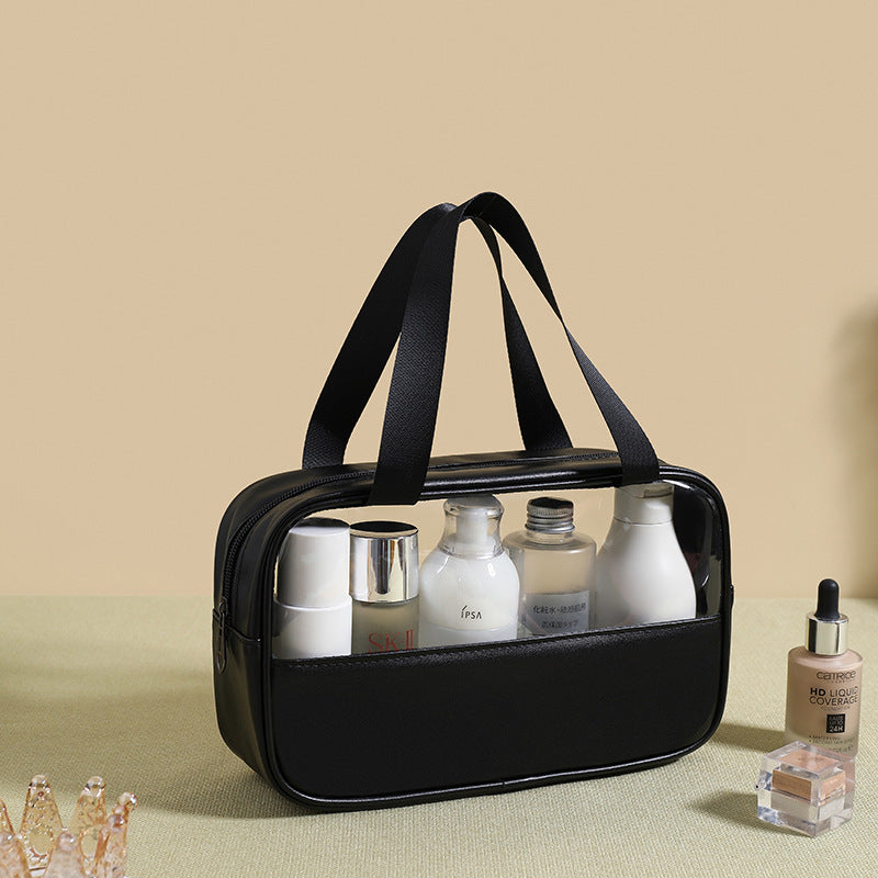 CLASSIC COSMETIC BAGS (Five different colors), PU Leather Clear Makeup Bag Travel Makeup Bag