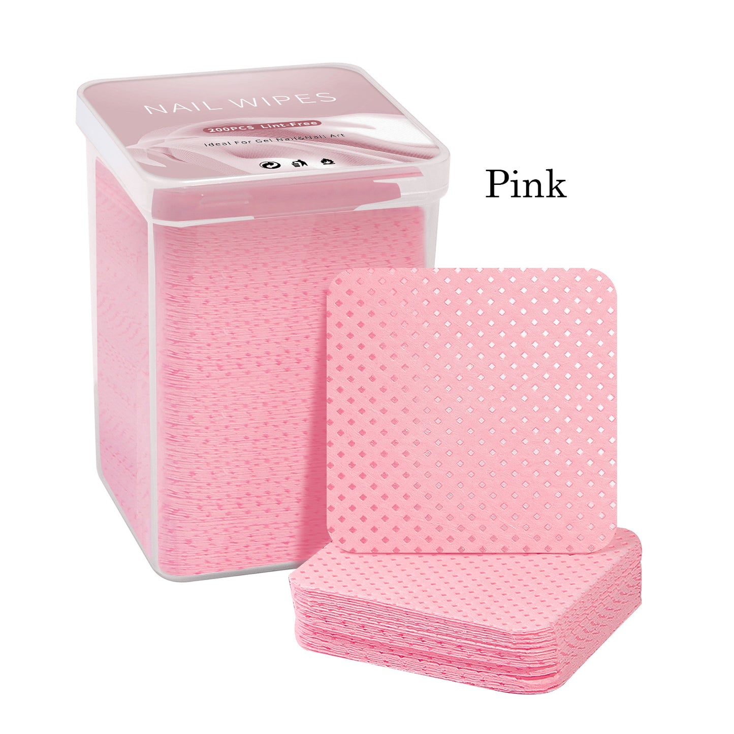 200PCS Lint Free Nail Wipes with Case Package- Non-Woven Soft Nail Polish Remover Pads