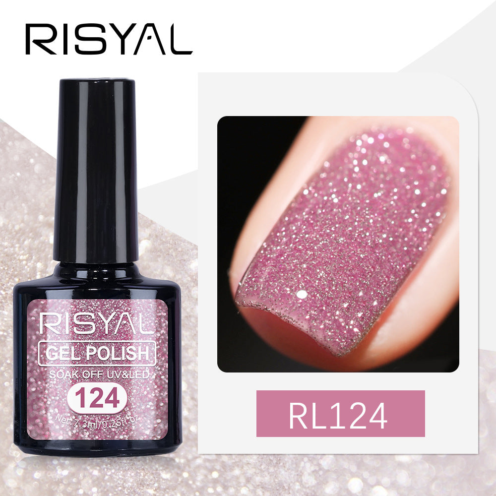 7.3ml Diamond Gel Nail Polish with 12 Different Color, Reflective Glitter Gel Polish, Sparkly Shiny Gel Nail Art Varnish Manicure Kit, Soak Off LED Lamp