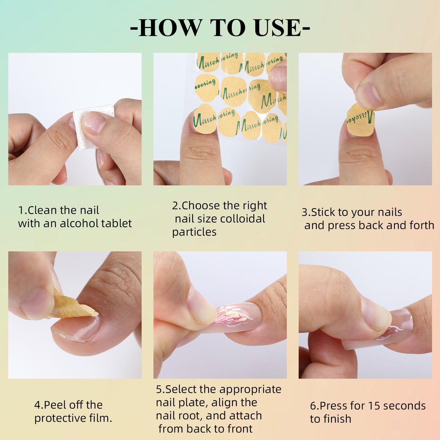 Nail Adhesive Tabs Strong Nail Glue Stickers for Press Ons Nails Waterproof Breathable Jelly Double Sided Adhesive Nail Tabs 10 Sheets(240 PCS)