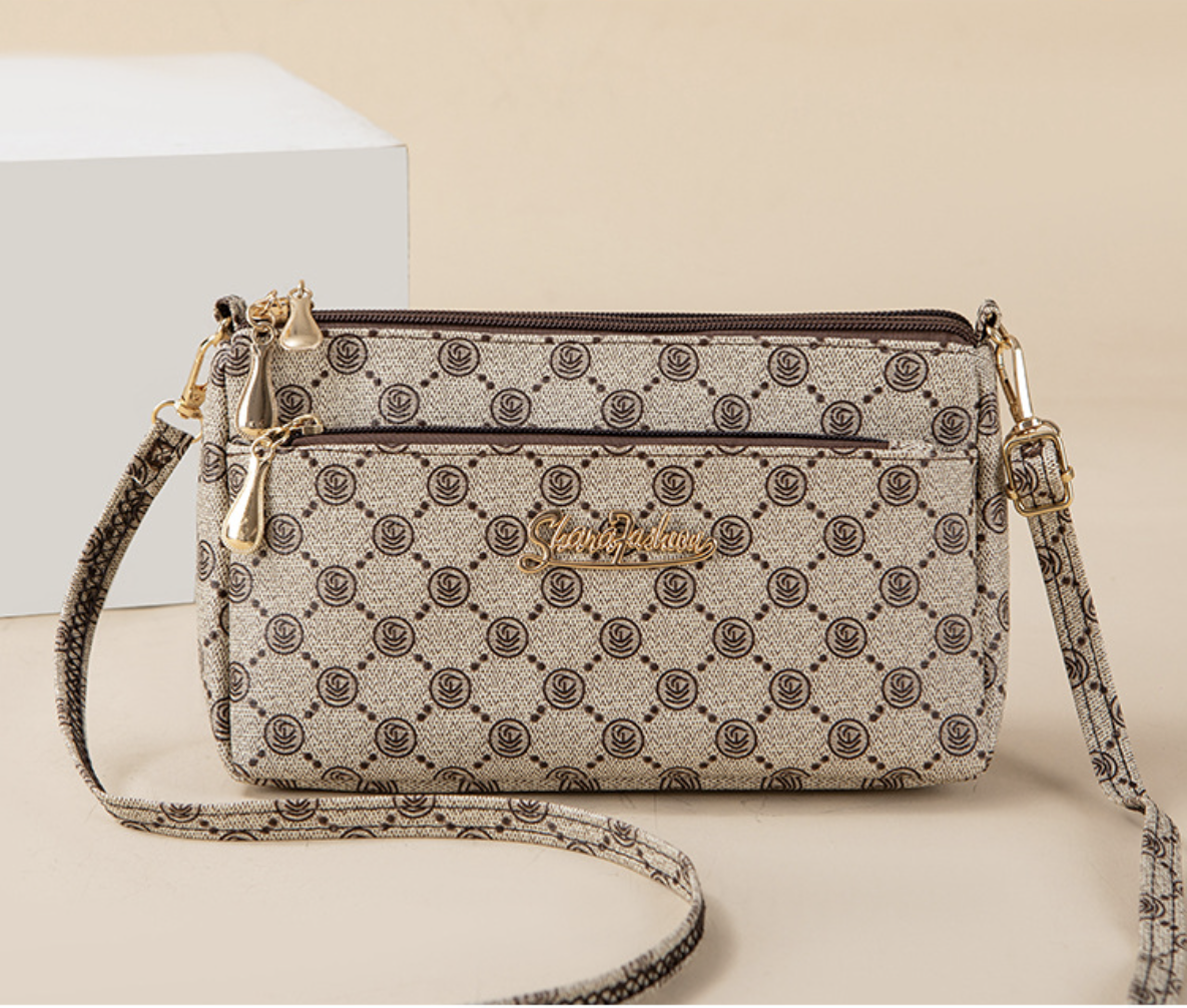 Printed Practical Multi-Layer Shoulder Bag