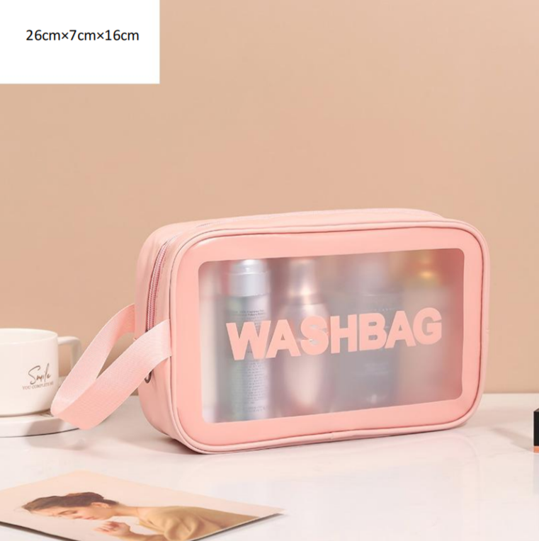 Classic Cosmetic Bags (3 different colors), PU Leather Clear Makeup Bag Travel Makeup Bag