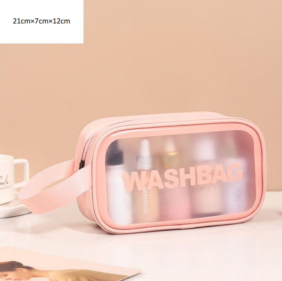 Classic Cosmetic Bags (3 different colors), PU Leather Clear Makeup Bag Travel Makeup Bag
