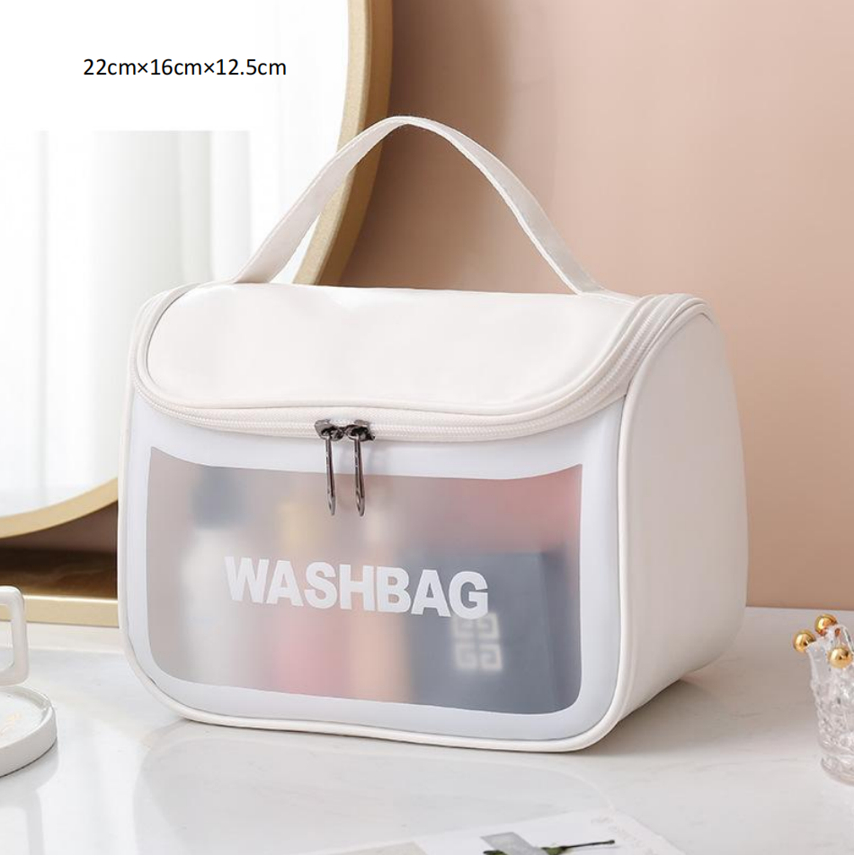 Classic Cosmetic Bags (3 different colors), PU Leather Clear Makeup Bag Travel Makeup Bag