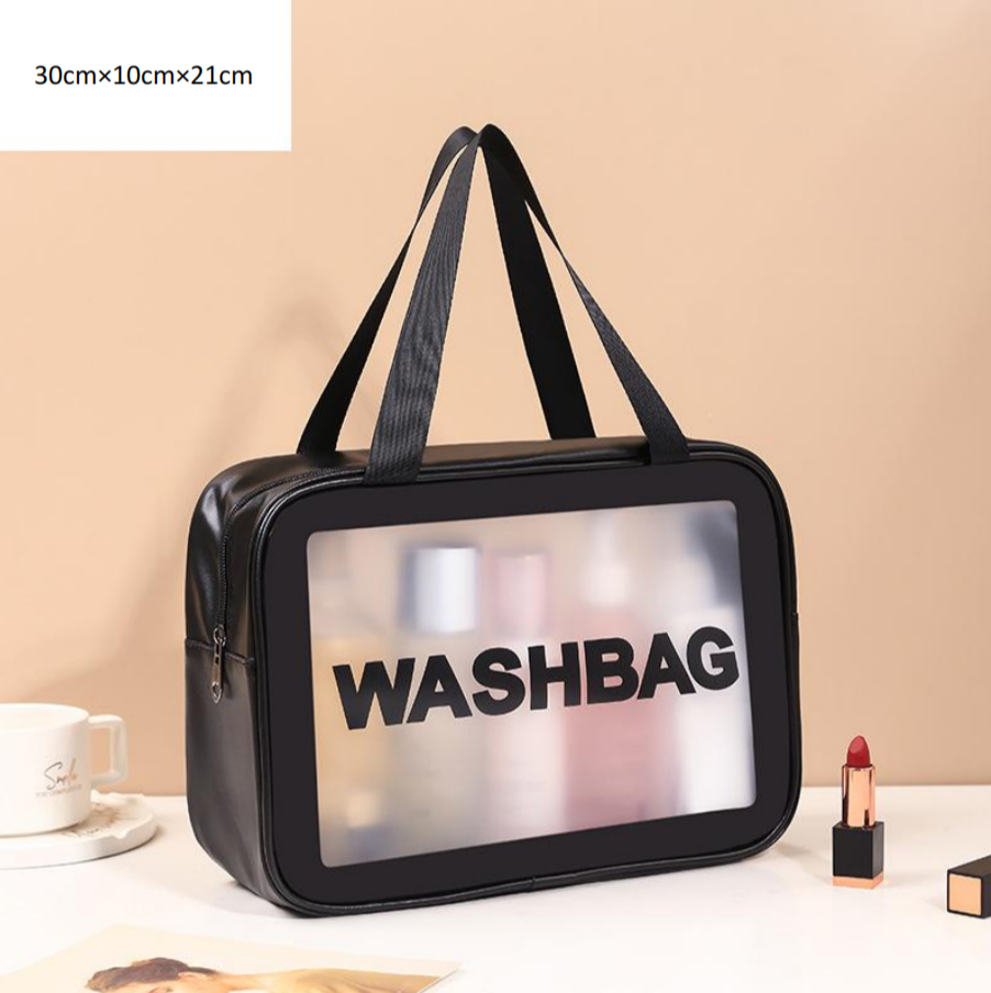 Classic Cosmetic Bags (3 different colors), PU Leather Clear Makeup Bag Travel Makeup Bag