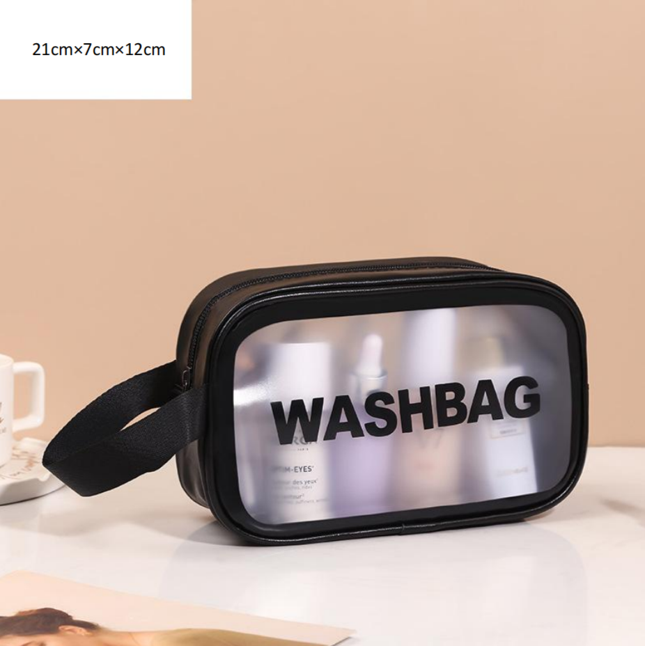 Classic Cosmetic Bags (3 different colors), PU Leather Clear Makeup Bag Travel Makeup Bag