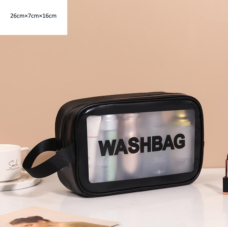 Classic Cosmetic Bags (3 different colors), PU Leather Clear Makeup Bag Travel Makeup Bag
