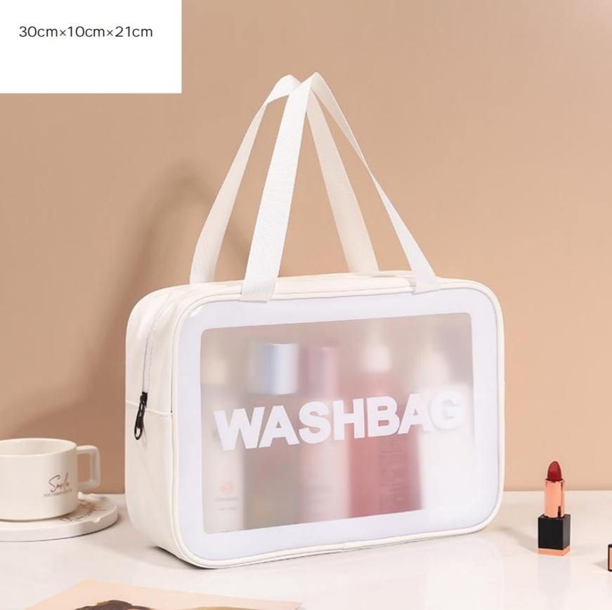 Classic Cosmetic Bags (3 different colors), PU Leather Clear Makeup Bag Travel Makeup Bag