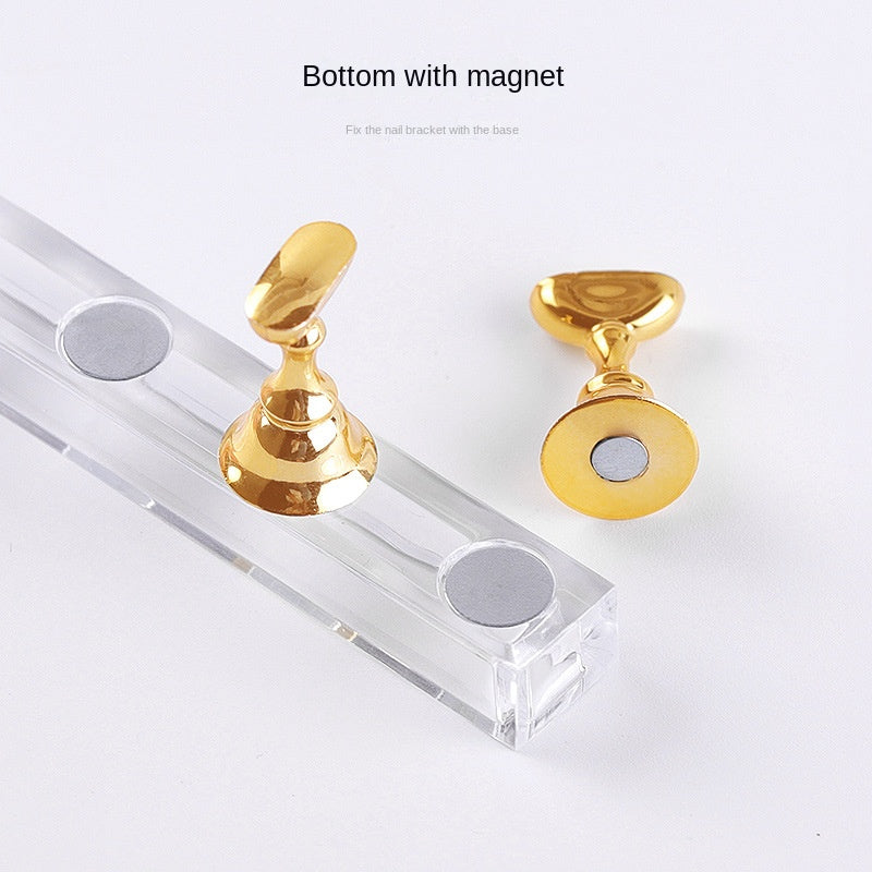 5 PCS Magnetic Nail Tips Practice Holders with Nail Stand Acrylic Nail Art Display Stand